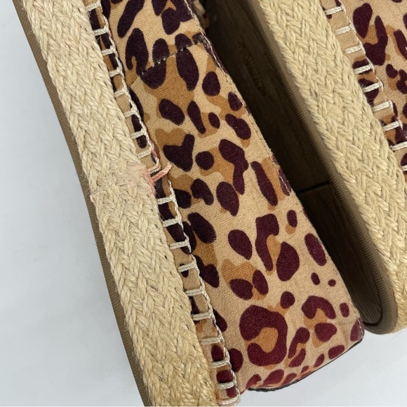 Dr. Scholl's Women Find Me Leopard Print Espadrille Size 8 Loafer Brown/Burgundy - Picture 4 of 11